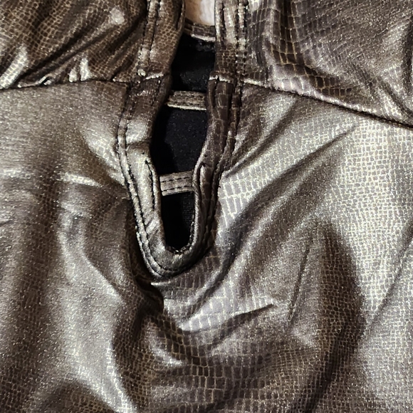 VTG Baby Phat 3X Bikini Set Pewter Snakeskin Metallic Babydoll Top Y2K Plus Size - Picture 9 of 16